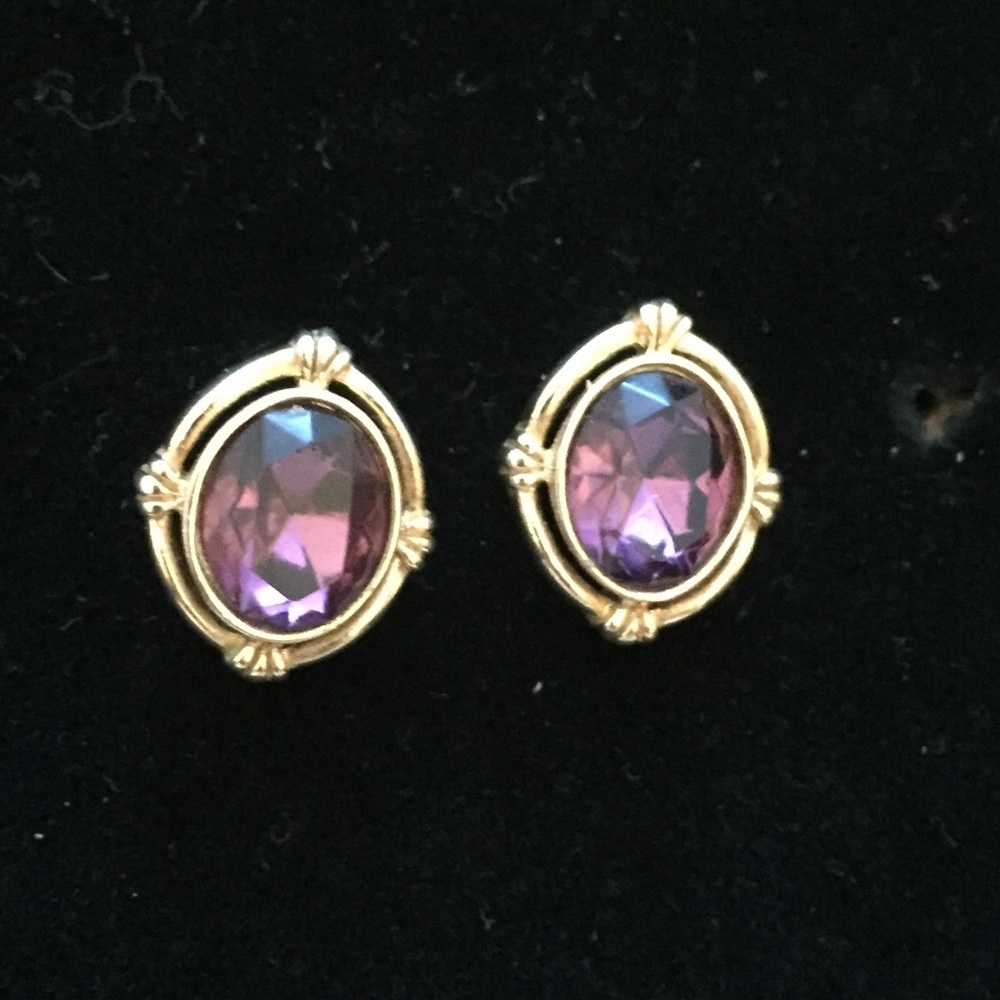 Vintage Amethyst Stone Earrings